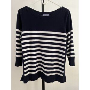 EUC Laura Scott Womens Navy & White Striped Sweater